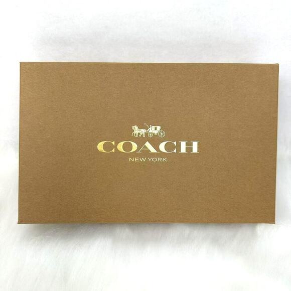 Coach Boxed Long Zip Around Wallet Signature Canvas Tan/Lt Champagne CX178 NWT - Picture 5 of 7